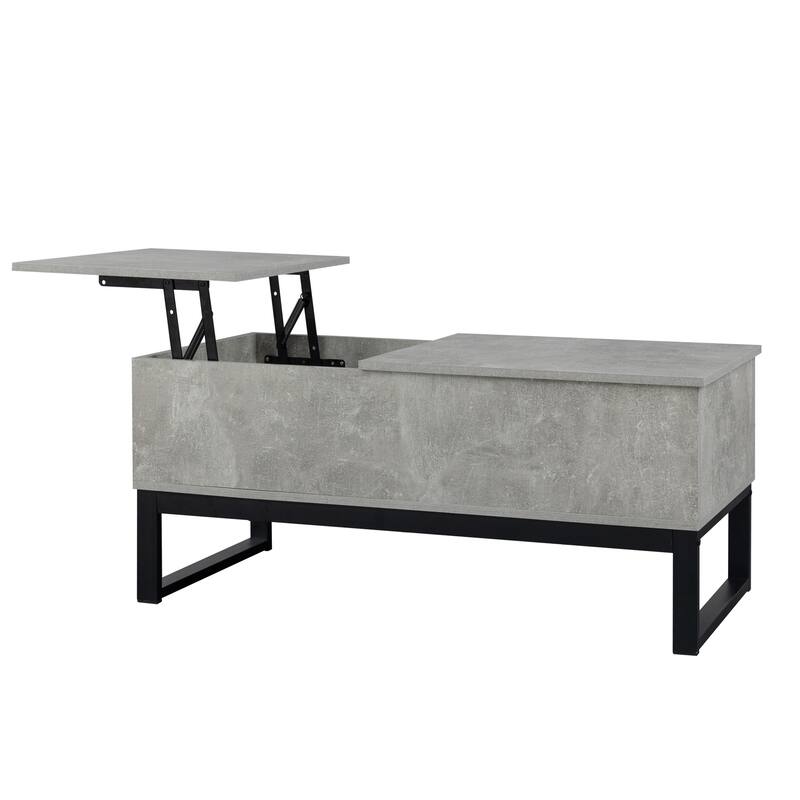 Alloy Legs Coffee Table Computer Desk Open Storage Around Lifting Table Top With Hidden Compartment Elevator Table