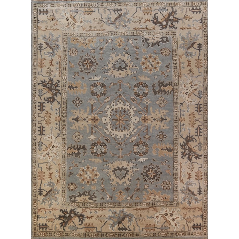 Oushak Indian Area Rug Handmade Wool Carpet - 9'1"x 11'9"