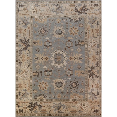 Oushak Indian Area Rug Handmade Wool Carpet - 9'1"x 11'9"