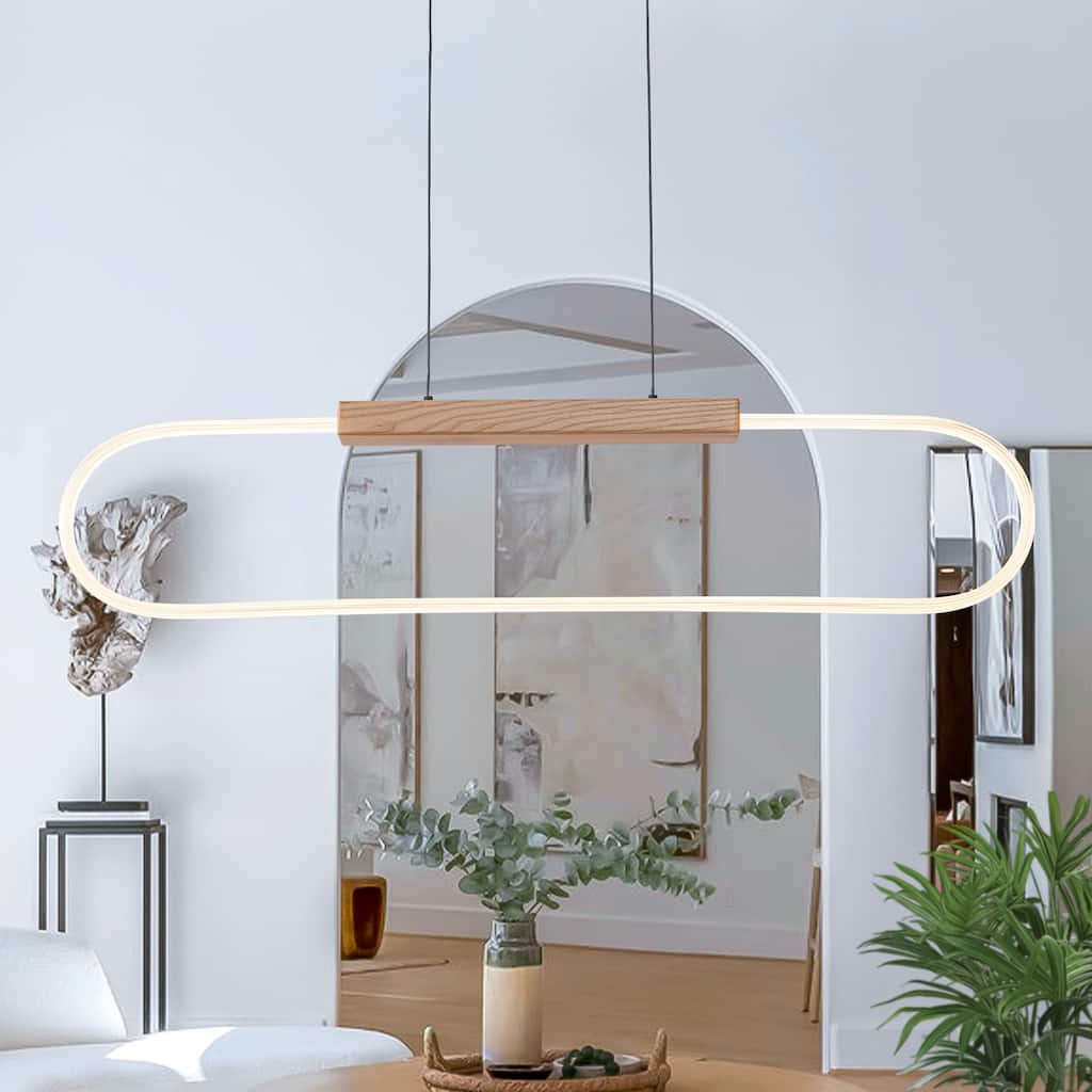 47" Dimmable LED Pendant Light Clear Acrylic Shade Kitchen Island - L47-in