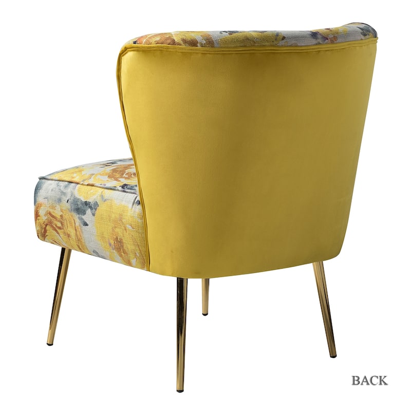 Almira Contemporary Upholstered Armless Side Chair with Tufted Back Set of 2 by HULALA HOME