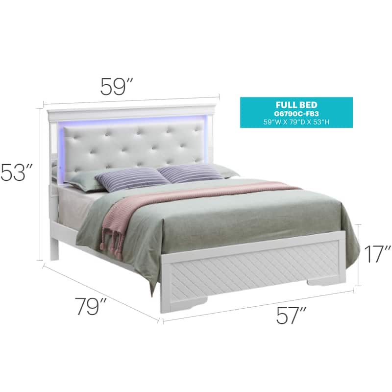 Silver Champagne Full Bed with Modern Transitional Style, Durable Frame and Elegant Finish for Bedroom Comfort