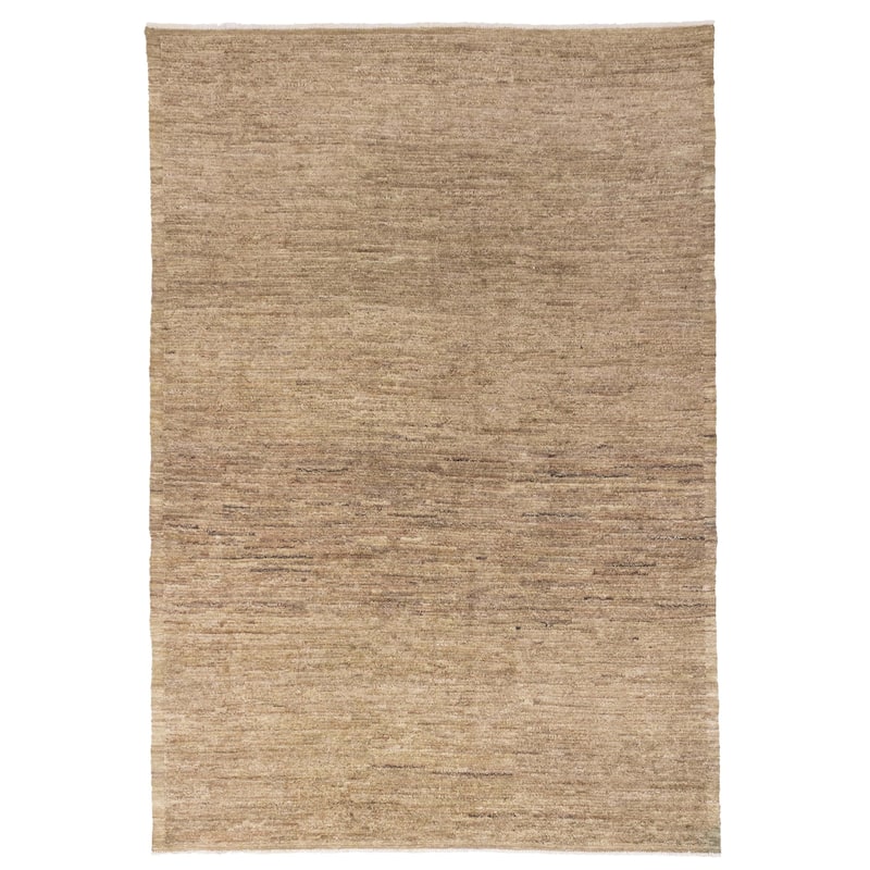 ECARPETGALLERY Hand-knotted Pak Finest Marrakesh Khaki Wool Rug - 6'4 x 9'1