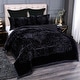 preview thumbnail 21 of 83, Ultra Plush Printed 3-piece Sherpa Borrego Comforter Set Solid Black