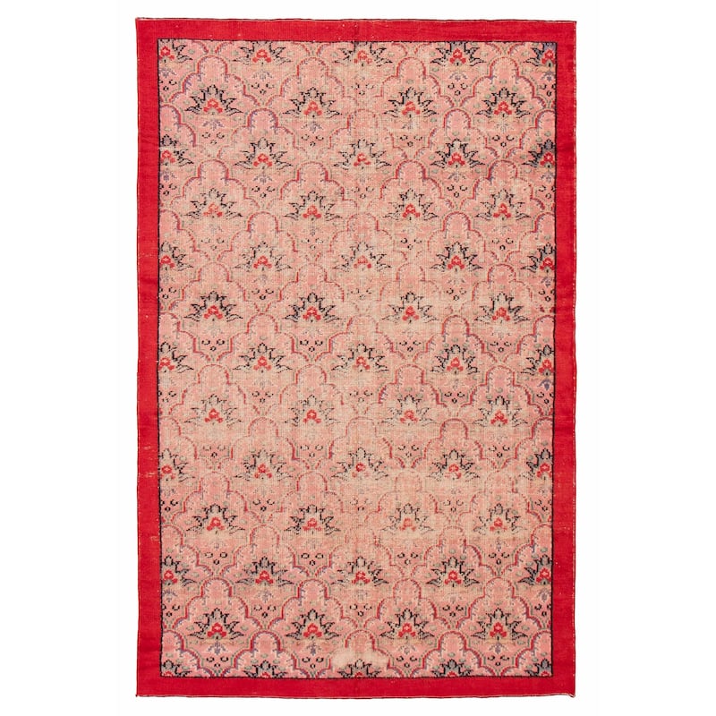 ECARPETGALLERY Hand-knotted Melis Vintage Salmon Wool Rug - 5'11 x 9'0 - Salmon - 5'11 x 9'0