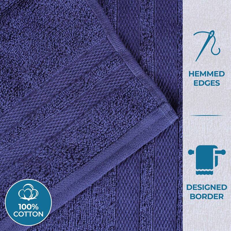 Superior Ultra-Soft Cotton Solid Medium Weight Bath Towel Set of 2