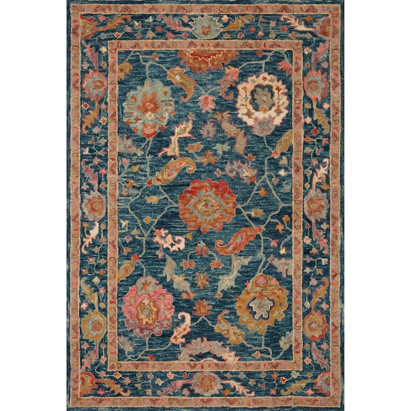 Alexander Home Megan Floral Hand-Hooked 100% Wool Area Rug
