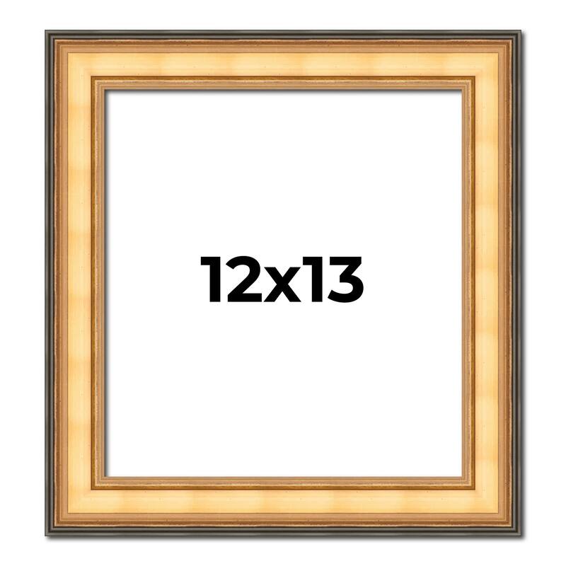 12x13 Frame Gold Plein Aire Solid Wood Picture Frame Width 2 Inches |