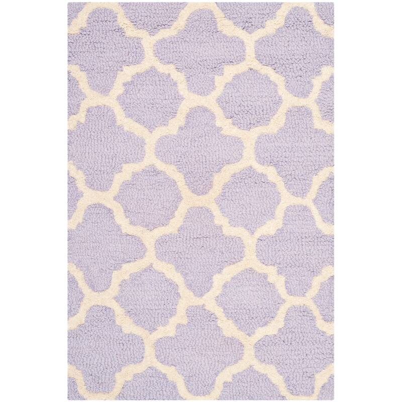 SAFAVIEH Handmade Cambridge Touria Modern Moroccan Wool Rug - 2'6" x 4' - Lavander/Ivory
