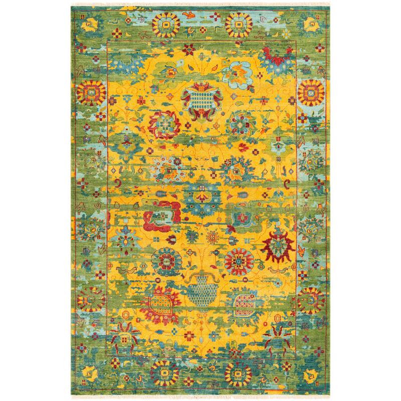 Ennoki Hand-knotted Wool Accent Rug - 2' x 3' - 2' x 3' - Yellow