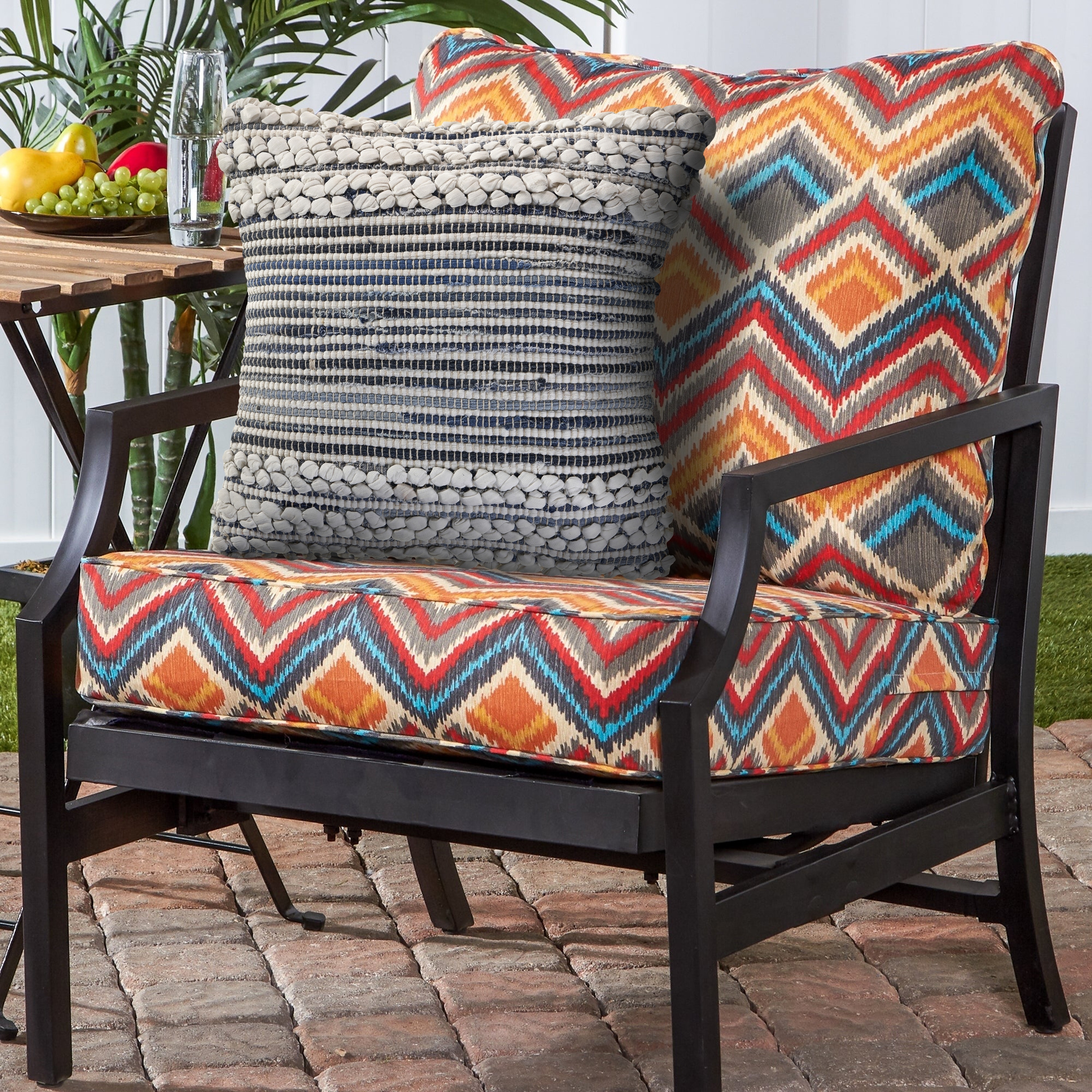 Sevita Textured Stripe Navy Cotton Blend Throw Pillow On Sale Bed Bath Beyond 30417096
