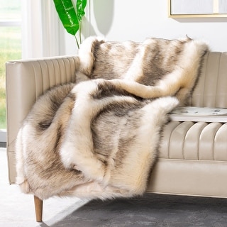 SAFAVIEH Coco Tips Taupe 50 x 60-inch Throw Blanket