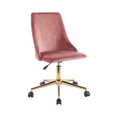 Porthos Home Rae Office Chair, Velvet Upholstery, Gold Chrome Legs