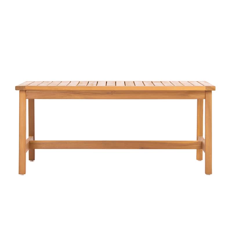 Christopher Knight Home - Nancy 2-Piece Outdoor Acacia Wood Loveseat and Coffee Table Seating Set