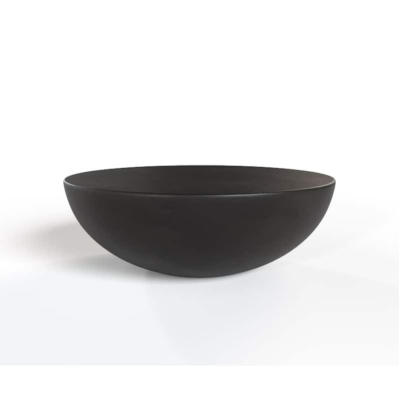 Modrest Bronte Modern Black Concrete Round Coffee Table