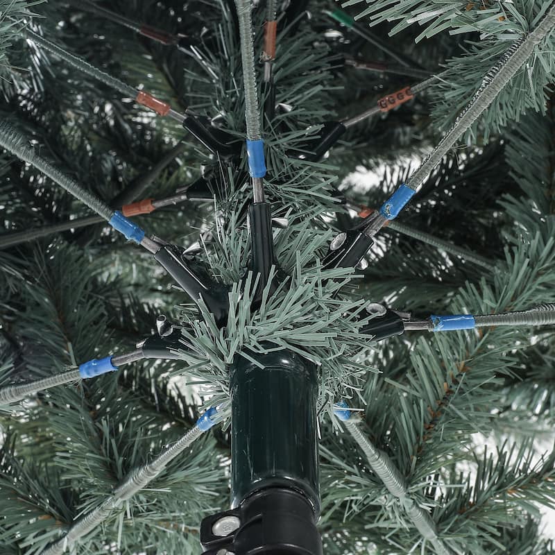 6/7.5FT Pre-Decorated Artificial Hinged Holiday Xmas Tree with 51 Pine Cones