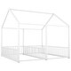 preview thumbnail 35 of 35, Metal Twin Size House Platform Bed with Two Shared Beds, Guardrails, Roof and Windows, Sturdy Frame, Black Finish