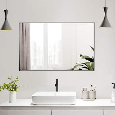 Modern Rectangle Framed Bathroom Vanity Mirror Accent Wall Mirror