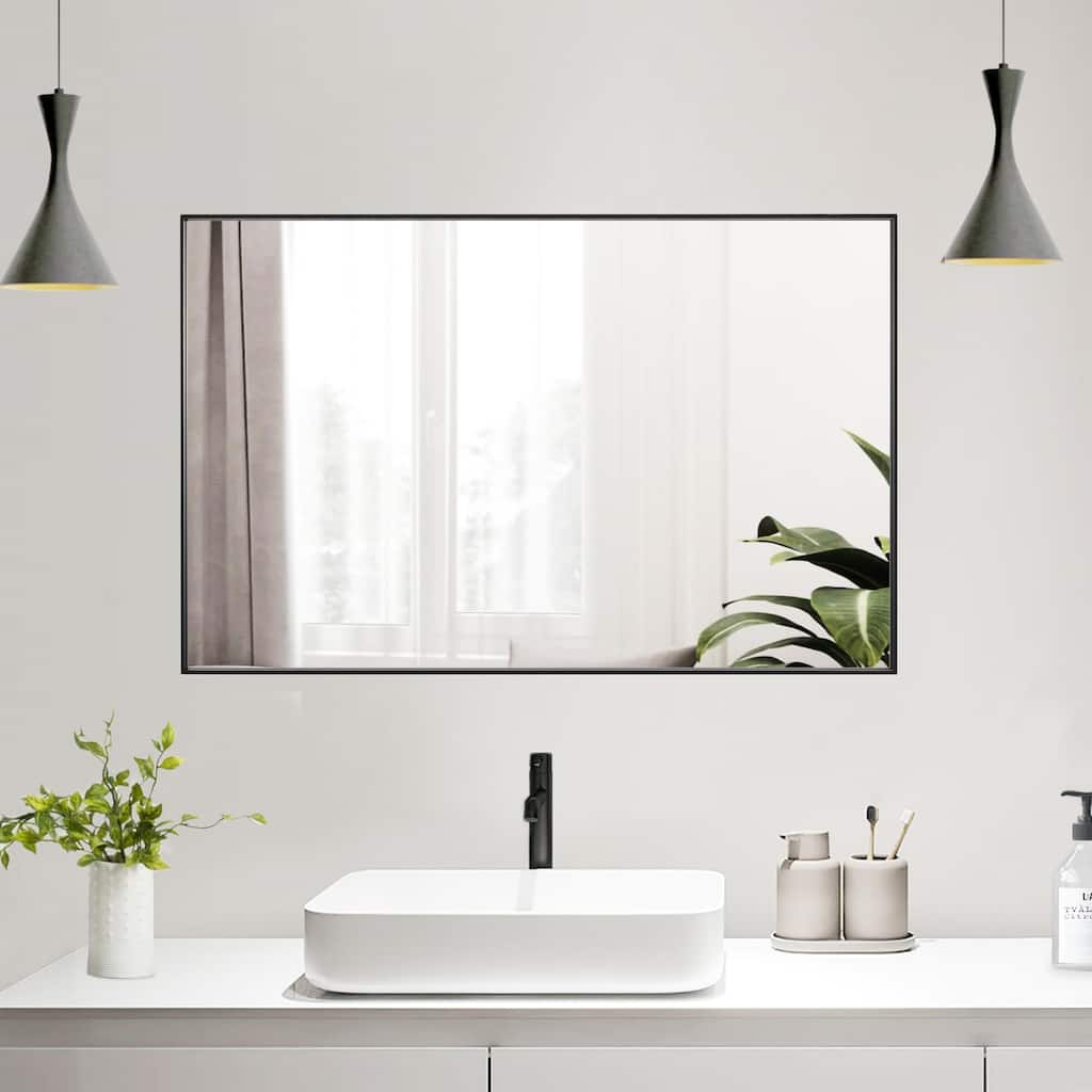 Modern Rectangle Framed Bathroom Vanity Mirror Accent Wall Mirror