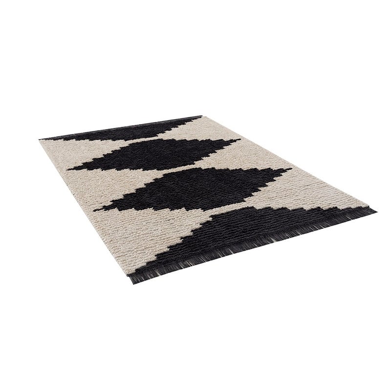 Black & Ivory Modern Area Rug - 6'x9'