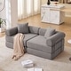 preview thumbnail 2 of 17, Modular Corduroy Convertible Sofa Bed for Small Apartments