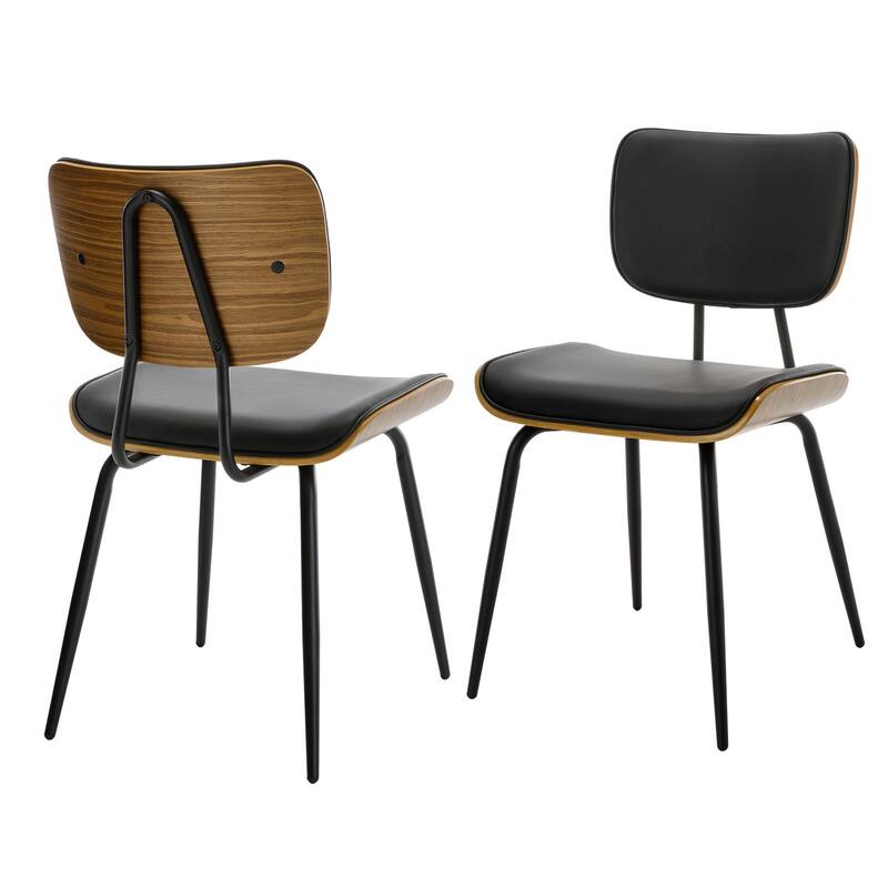 Faux Leather Upholstered Dining Chairs Set of 2/4 - 33.5"H x 19.3"W x 23"D