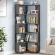 preview thumbnail 40 of 46, 6-Tier Corner Bookshelf, 64.9 Inch Industrial Bookcase with Baffles Ash Grey