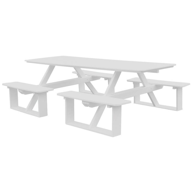 Poly Lumber 8' Walk-In Table - White