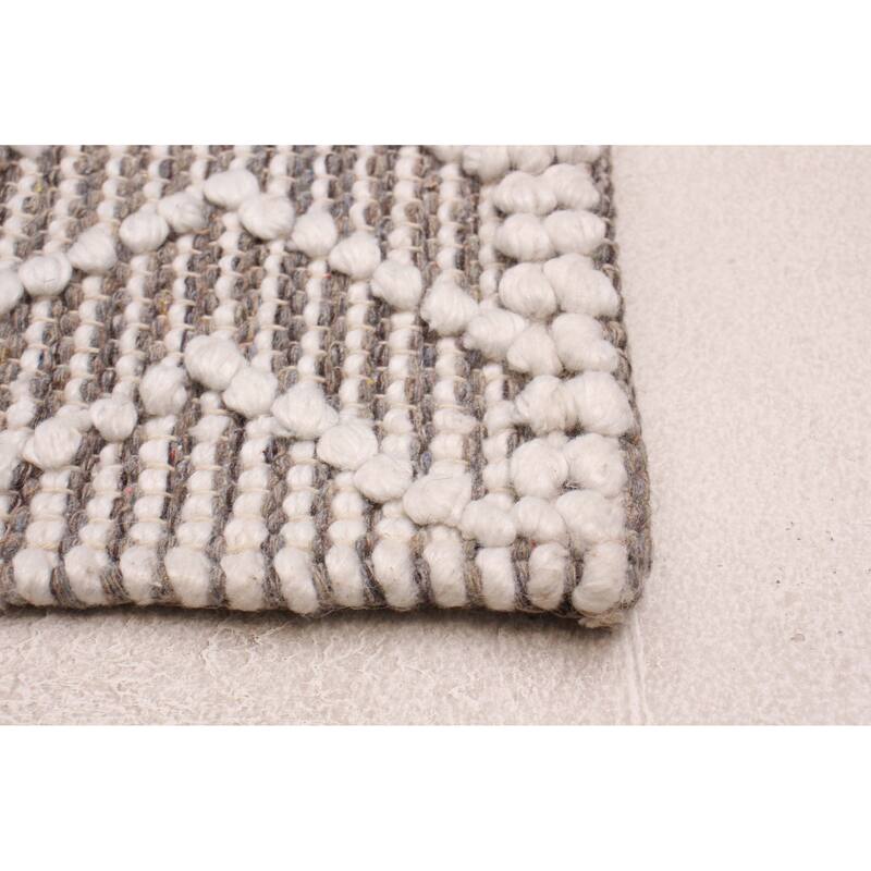 ECARPETGALLERY Braid weave Sienna Taupe Wool Rug - 6'1 x 9'1