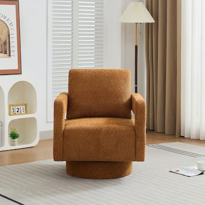Homy Casa Modern Swivel Accent Chair Open Base, 360 Rotation Boucle