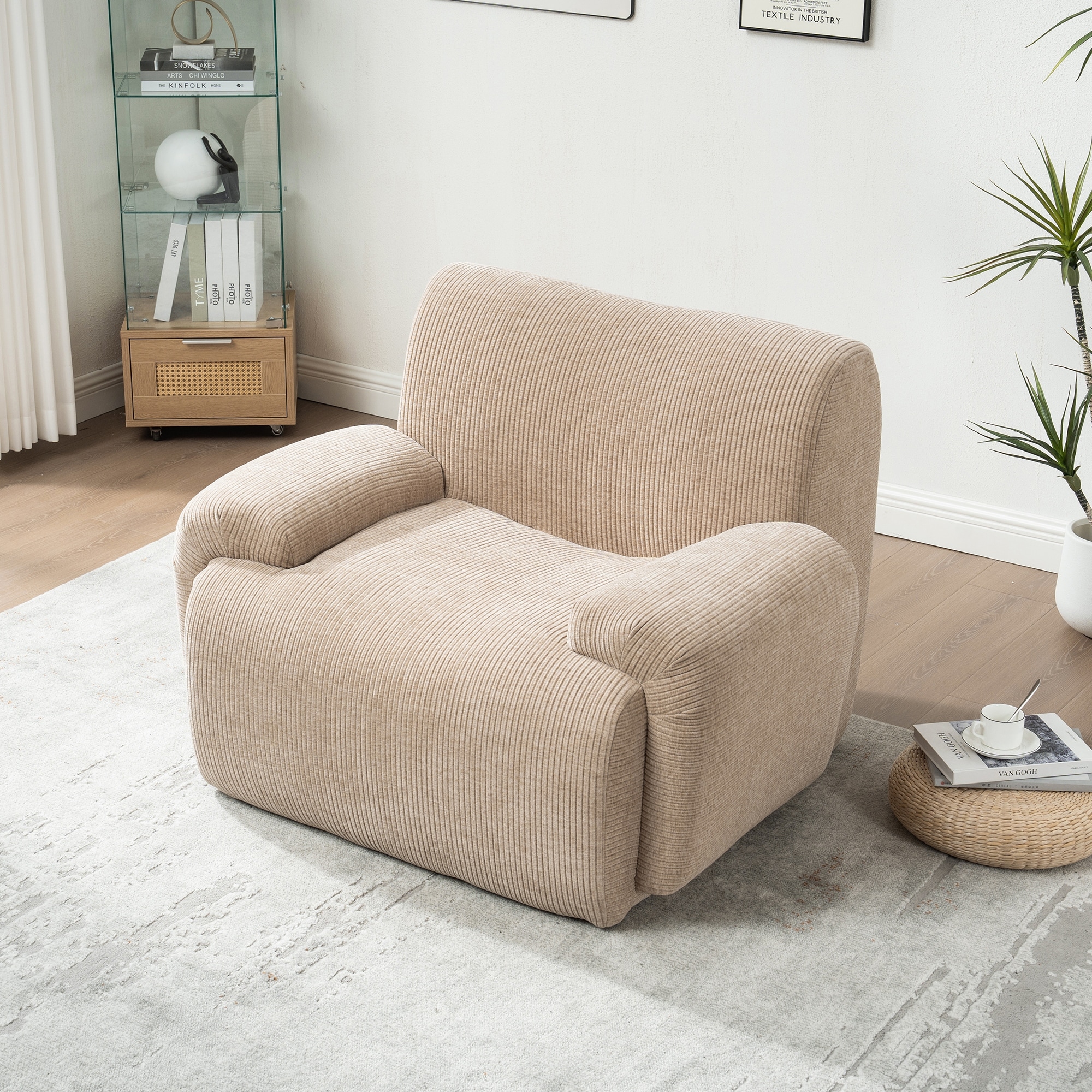 Accent Chair Single Sofa Chair for Living Room, Boneless Reading Chair Side Chair Armchair Lounge Chair
