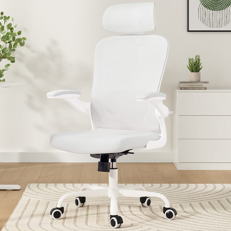 High Back Computer Chair with Armrests and Adjustable Lumbar Support