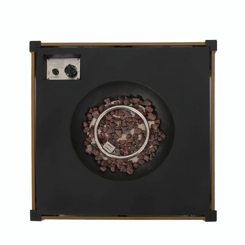 31" Outdoor WPC Base Square Propane Fire Pit - 40,000 BTU