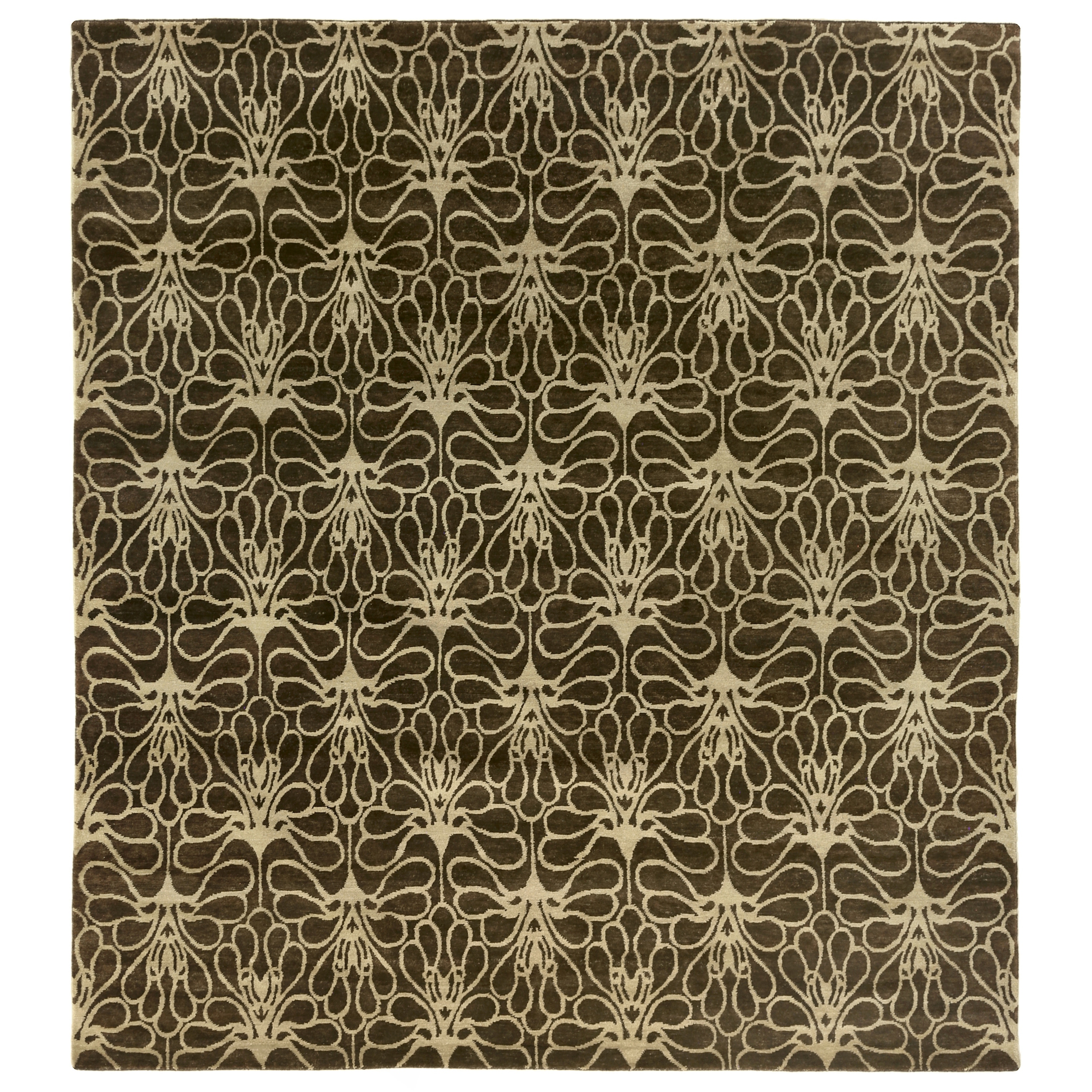 Metro hand-knotted New Zealand Wool Brown/Ivory Area Rug