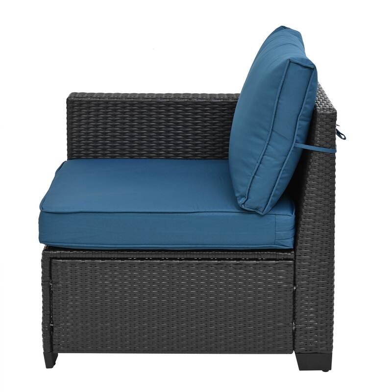 10 Piece Outdoor Furniture Set, Patio Rattan Sectional Sofa Set, All-Weather Conversation Set with Cushions and Coffee Table