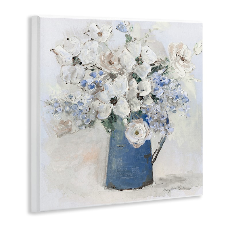 Stupell Bouquet in Blue Country Vase Wall Plaque Art Design By Sally Swatland
