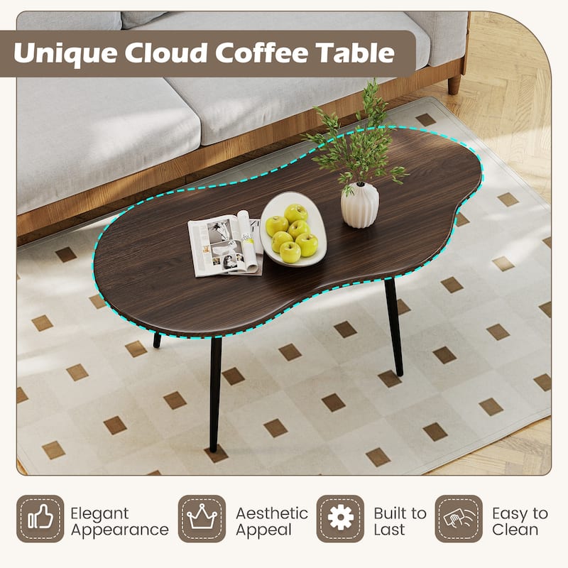 Gymax Cloud Shape Coffee TableIrregular Center Table w/ Metal