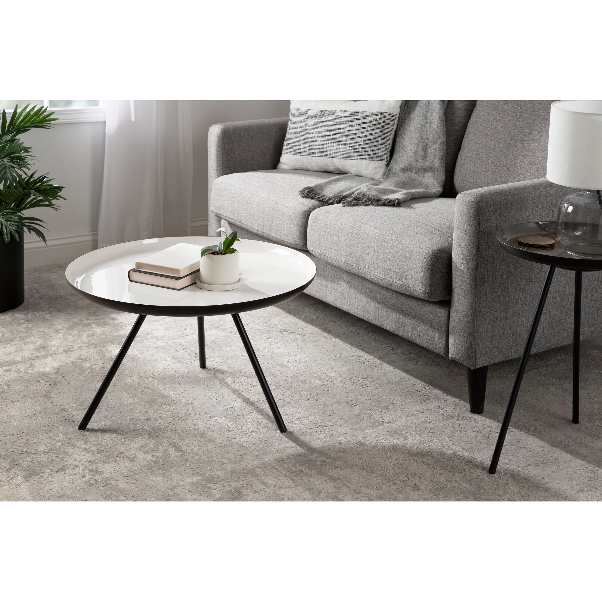 Kate and laurel mendel store round metal coffee table