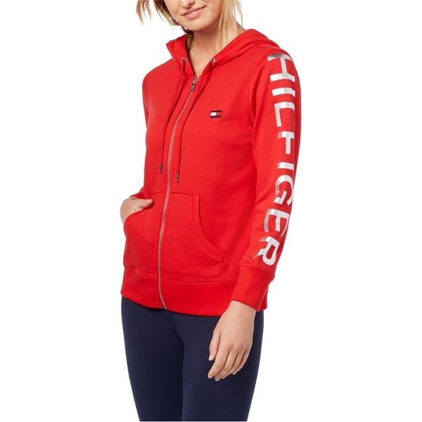 Tommy hilfiger red hoodie women's Clearance