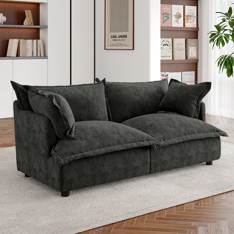 Double Layer Cushion Comfy Cloud Modular Sectional Sofa Set - 2*Corner Sofa-Dark Grey - Symmetrical