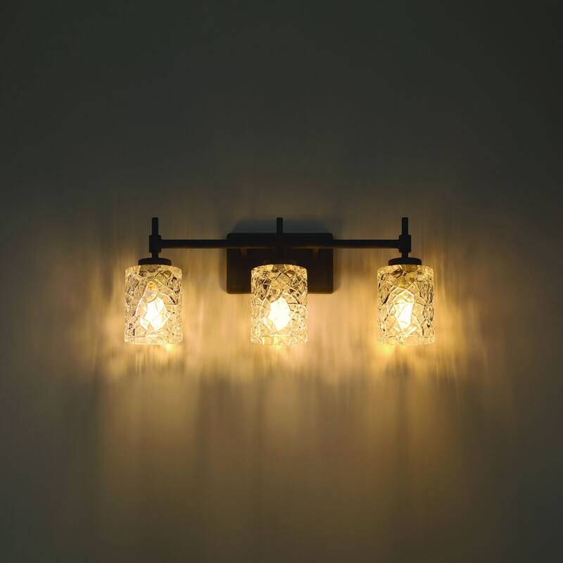 Acroma Dimmable Bathroom Vanity Light with Water Ripple Clear Shade