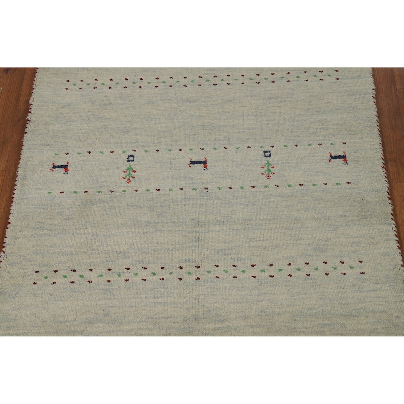 Tribal Gabbeh Oriental Accent Rug Hand-Knotted Wool Carpet - 3'0" x 5'0"