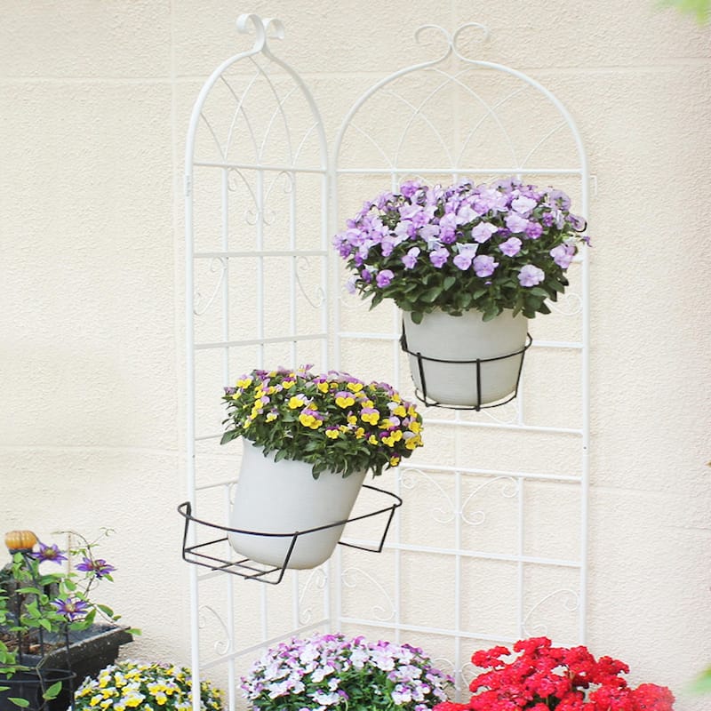Rustproof Metal Garden Trellis for Climbing Plants, Outdoor Flower Support, 71" x 19.7"
