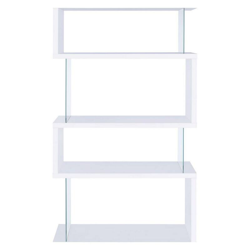 Fantastic glossy white wooden bookcase