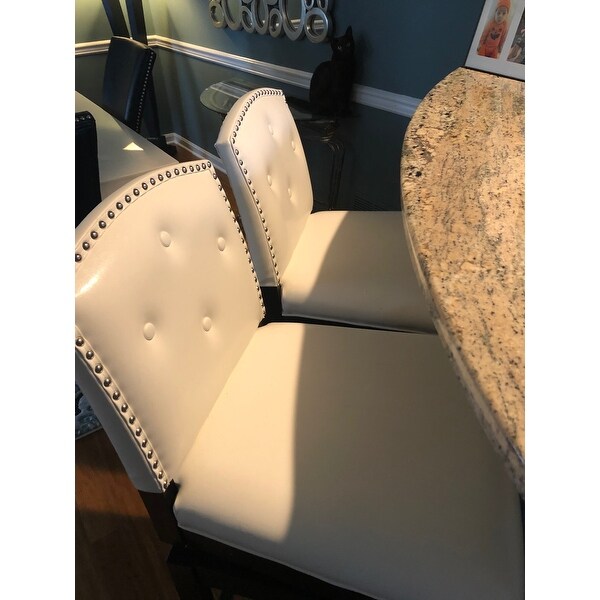 Aviation Bar Stool, Top Product Reviews For Traditional White Faux Leather Bar Stool By Baxton Studio 10906306 Overstock