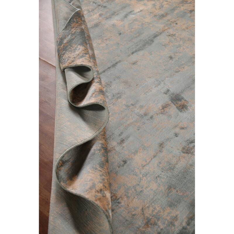 Modern Abstract Area Rug Handmade Wool Carpet - 7'11"x 9'11"