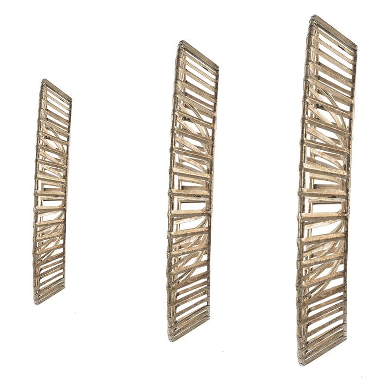 Set of 3, Modern Jennings Discs Wall Decor with Shield Design and Floral Pattern, for Fireplace Mantel Above Desk