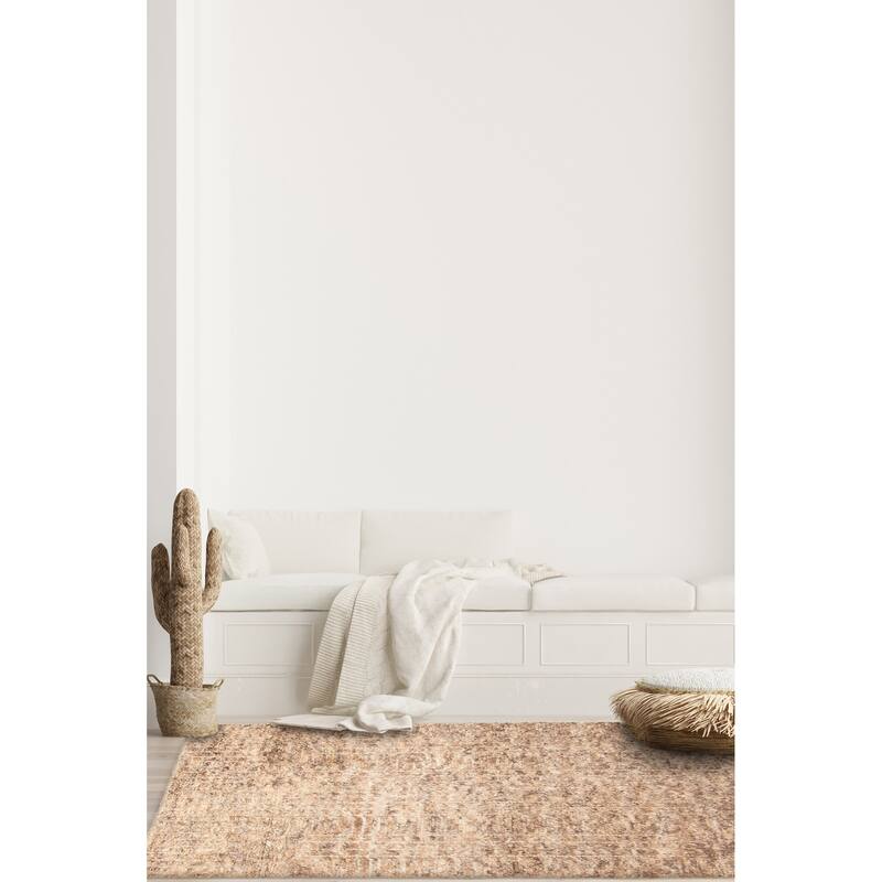 ECARPETGALLERY Hand-knotted Tangier Tan Wool Rug - 5'4 x 7'8