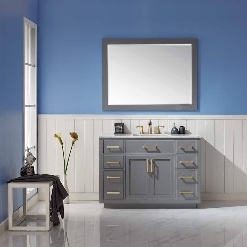 Altair Ivy Rectangular Bathroom Wood Framed Wall Mirror