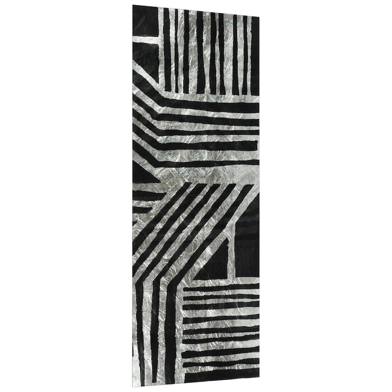 "Nokomis B" Abstract Wall Art Printed on Tempered Glass & Silver Leaf